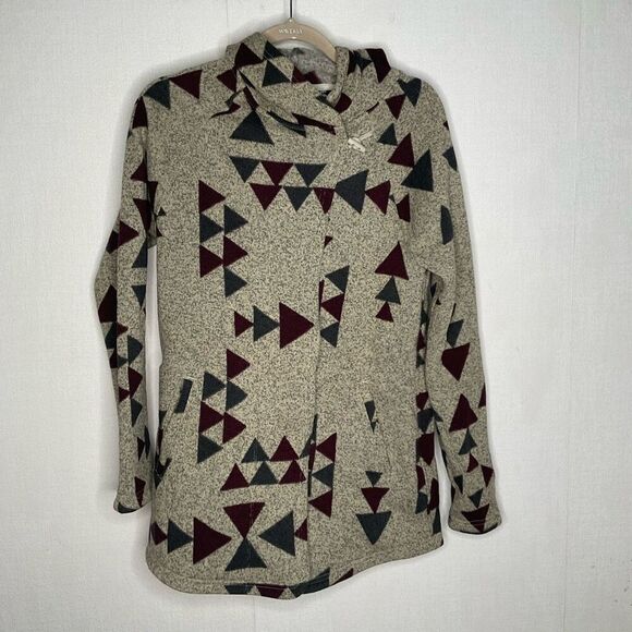 The North Face Aztec Open Cardigan Women SP Crescent Wrap Hooded Sweater Western - Picture 5 of 15